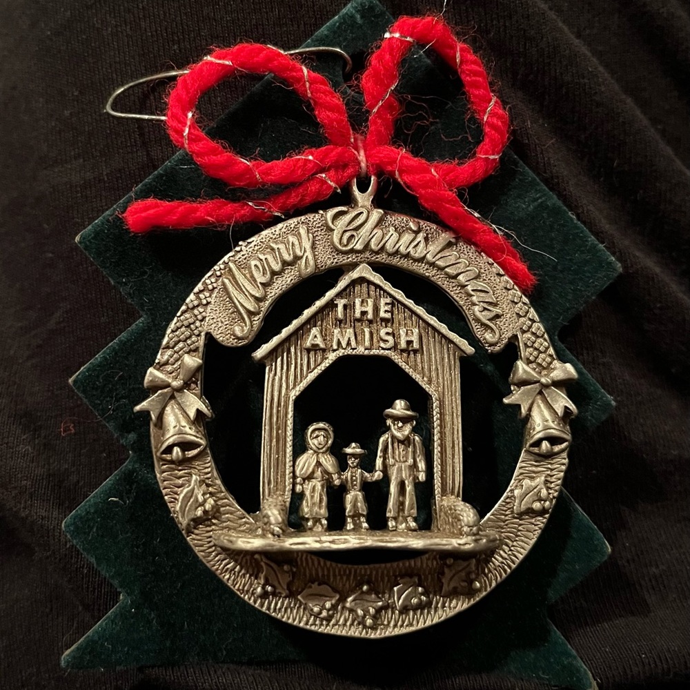 Pewter Amish Christmas ornament